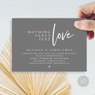 Nichts Extravagant, nur Liebe Hochzeit Abendessen Einladung