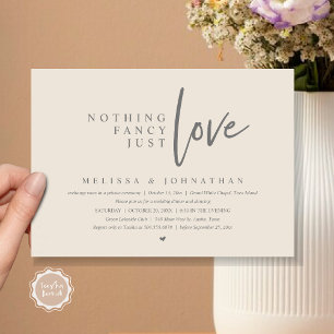 Nichts Extravagant, nur Liebe Hochzeit Abendessen Einladung