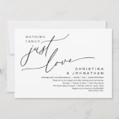 Nichts Extravagant nur Liebe Hochzeit Abendessen P Einladung (Vorderseite)