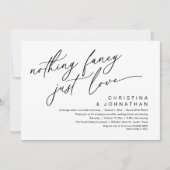 Nichts Extravagant nur Liebe Hochzeit Abendessen P Einladung (Vorderseite)