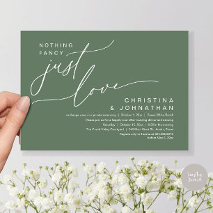 Nichts Extravagant nur Liebe Hochzeit Abendessen P Einladung