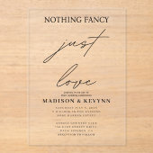 Nichts Extravagant nur Liebe Hochzeit Acryleinladungen (Vorderseite)