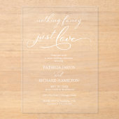 Nichts Extravagant nur Liebe Hochzeit Acryleinladungen (Vorderseite)