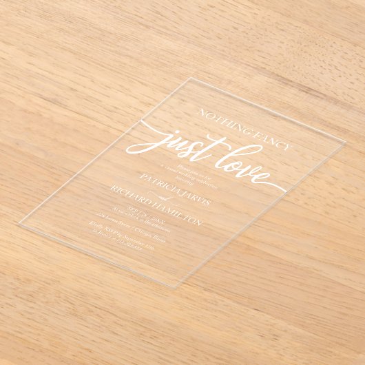 Nichts Extravagant nur Liebe Hochzeit Acryleinladungen (Ablage )