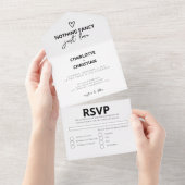 Nichts Extravagant nur Liebe Hochzeit All In One Einladung (Abreißen)