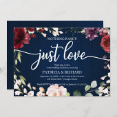 Nichts Extravagant nur Liebe Hochzeit Burgund Navy Einladung (Vorne/Hinten)