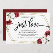 Nichts Extravagant nur Liebe Hochzeit Burgundy Geo Einladung (Vorne/Hinten)