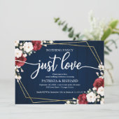 Nichts Extravagant nur Liebe Hochzeit Burgundy Geo Einladung (Stehend Vorderseite)