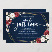 Nichts Extravagant nur Liebe Hochzeit Burgundy Geo Einladung (Vorne/Hinten)