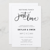 Nichts Extravagant nur Liebe Hochzeit Einladung (Vorne/Hinten)