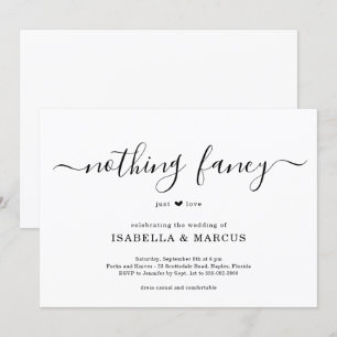 Nichts Extravagant nur Liebe Hochzeit Einladung