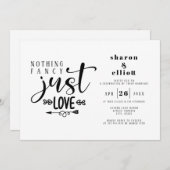Nichts Extravagant nur Liebe Hochzeit Einladung (Vorne/Hinten)