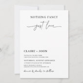 Nichts Extravagant nur Liebe Hochzeit Einladung (Vorderseite)