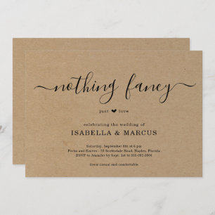 Nichts Extravagant nur Liebe Hochzeit Einladung