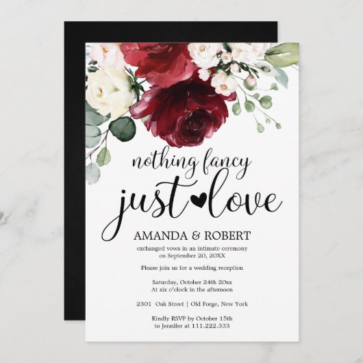 Nichts Extravagant nur Liebe Hochzeit Einladungen (Vorne/Hinten)