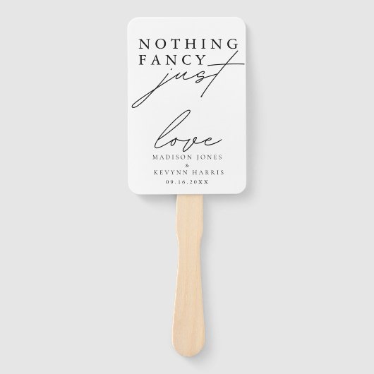 Nichts Extravagant nur Liebe Hochzeit Fächer (Vorderseite)