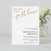 Nichts Extravagant nur Liebe Hochzeit Folieneinladung (Stehend vorne)