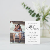 Nichts Extravagant nur Liebe Hochzeit Foto Rettete Postkarte (Stehend Vorderseite)