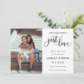 Nichts Extravagant nur Liebe Hochzeit Foto Save The Date (Stehend Vorderseite)