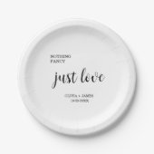 Nichts Extravagant nur Liebe Hochzeit Pappteller (Vorderseite)