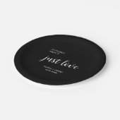 Nichts Extravagant nur Liebe Hochzeit Pappteller (Schrägansicht)