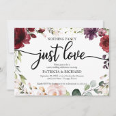 Nichts Extravagant nur Liebe Hochzeit Rezeption Bu Einladung (Vorderseite)