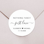 Nichts Extravagant nur Liebe Hochzeit Runder Aufkleber