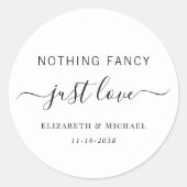Nichts Extravagant nur Liebe Hochzeit Runder Aufkleber (Vorderseite)