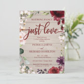 Nichts Extravagant nur Liebe Hochzeit rustikale Cr Einladung (Stehend Vorderseite)