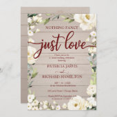 Nichts Extravagant, nur Liebe Hochzeit rustikalen Einladung (Vorne/Hinten)