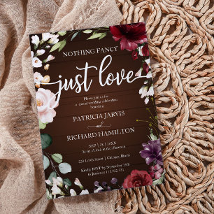 Nichts Extravagant, nur Liebe Hochzeit rustikalen  Einladung