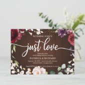 Nichts Extravagant, nur Liebe Hochzeit rustikales  Einladung (Stehend Vorderseite)