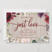 Nichts Extravagant, nur Liebe Hochzeit rustikales  Einladung (Vorderseite)