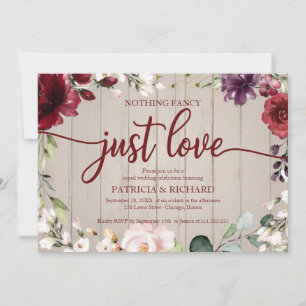 Nichts Extravagant, nur Liebe Hochzeit rustikales Einladung