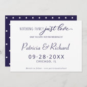 Nichts Extravagant nur Liebe Hochzeit speichern da Einladung (Vorne/Hinten)