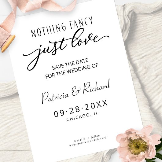 Nichts Extravagant nur Liebe Hochzeit speichern da Postkarte