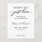 Nichts Extravagant nur Liebe Hochzeit speichern da Postkarte (Vorderseite)