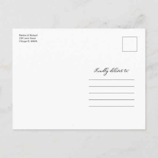 Nichts Extravagant nur Liebe Hochzeit speichern da Postkarte (Rückseite)