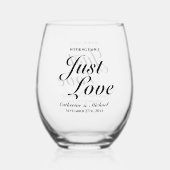 Nichts Extravagant nur Liebe Hochzeit Weinglas Ohne Stiel (Rückseite)