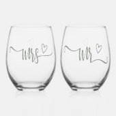 Nichts Extravagant nur Liebe Hochzeit Weinglas Ohne Stiel (Vorderseite)