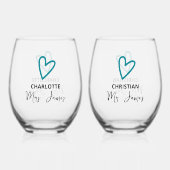 Nichts Extravagant nur Liebe Hochzeit Weinglas Ohne Stiel (Vorderseite)