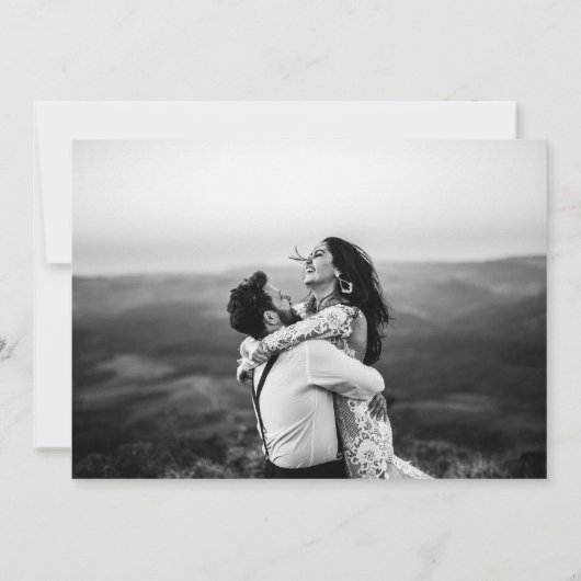 Nichts Extravagant nur Liebe Hochzeitseinladung Einladung (Rückseite)