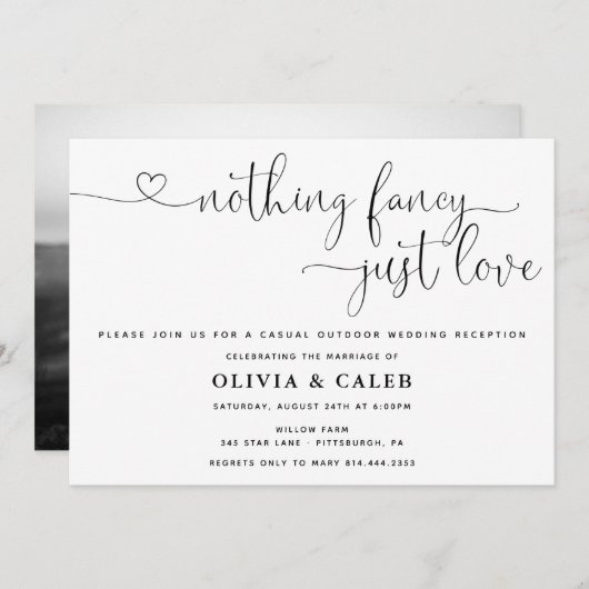 Nichts Extravagant nur Liebe Hochzeitseinladung Einladung (Vorne/Hinten)