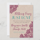 Nichts Extravagant, nur LIEBE! Hochzeitseinladunge Einladung (Vorderseite)