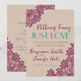 Nichts Extravagant, nur LIEBE! Hochzeitseinladunge Einladung