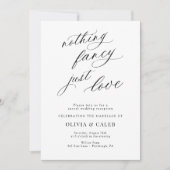 Nichts Extravagant nur Liebe Hochzeitsempfang Einladung (Vorderseite)