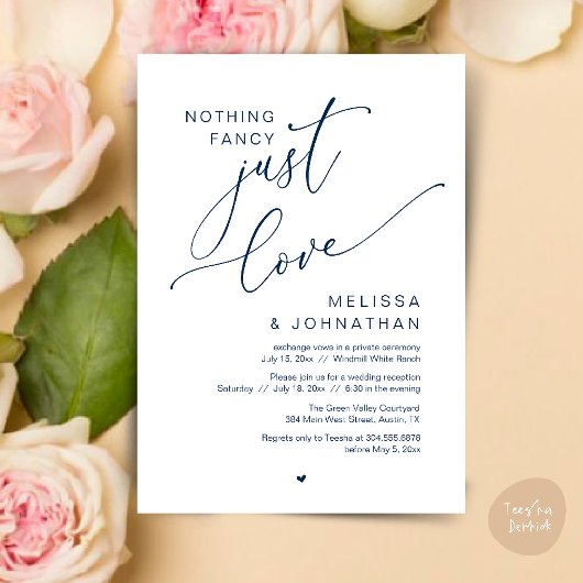 Nichts Extravagant, nur Liebe, Hochzeitsempfang Einladung