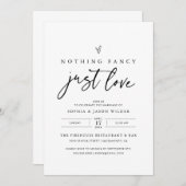 Nichts Extravagant nur Liebe Hochzeitsempfang Einladung (Vorne/Hinten)