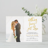 Nichts Extravagant nur Liebe Hochzeitsempfang Folieneinladung (Stehend vorne)