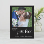 Nichts Extravagant nur Liebe Hochzeitsempfang Foto Einladung (Stehend Vorderseite)